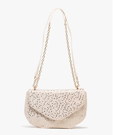 GEMO Sac besace demi-lune à pois brillants femme beige standard