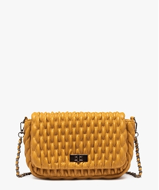 sac besace texture a bandouliere chaine amovible femme jaune sacs bandouliereE547001_1