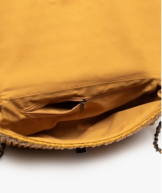 sac besace texture a bandouliere chaine amovible femme jaune sacs bandouliereE547001_3