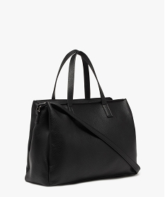 sac a main grand format en matiere souple et grainee femme noir standard cabas - grand volumeE549201_2