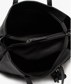 sac a main grand format en matiere souple et grainee femme noir standard cabas - grand volumeE549201_3