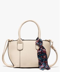 GEMO Sac femme petit volume avec foulard sur les anses Beige