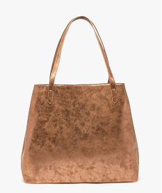 GEMO Sac cabas métallisé grand format femme Gris