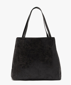 GEMO Sac cabas métallisé grand format femme noir standard