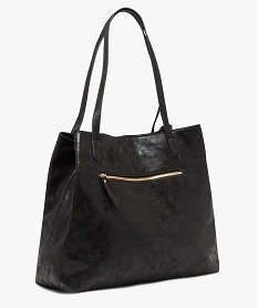 sac cabas metallise grand format femme noir standardE549601_2