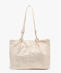 GEMO Sac à main souple en suédine à pois femme beige standard