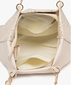sac a main souple en suedine a pois femme beige standard sacs a mainE549701_3