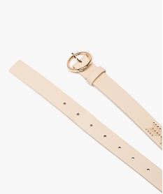 ceinture grainee a tresses et boucle ronde femme beige standard ceinturesE551001_4
