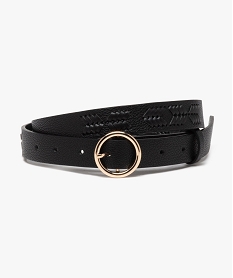 GEMO Ceinture grainée à tresses et boucle ronde femme noir standard