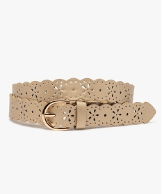ceinture a motifs fleuris perfores femme dore ceinturesE551401_3