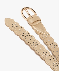 ceinture a motifs fleuris perfores femme dore ceinturesE551401_4
