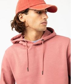 sweat a capuche interieur molletonne homme rose sweatsE552101_2