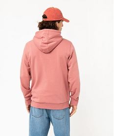 sweat a capuche interieur molletonne homme rose sweatsE552101_3