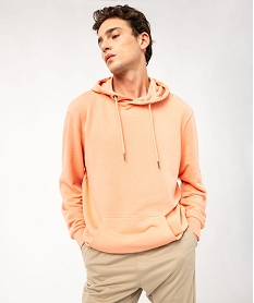 sweat a capuche non molletonne homme orange sweatsE553901_2