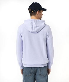 sweat a capuche non molletonne homme violet sweatsE554001_3