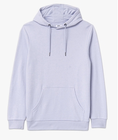 sweat a capuche non molletonne homme violet sweatsE554001_4