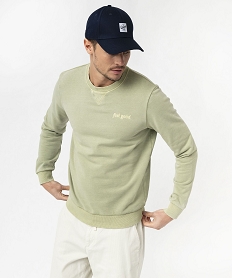 sweat coloris unique avec broderie poitrine homme vertE554601_1