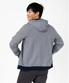 sweat zippe a capuche homme bleu sweatsE554901_3