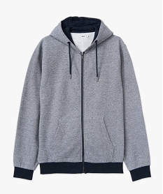 sweat zippe a capuche homme bleu sweatsE554901_4