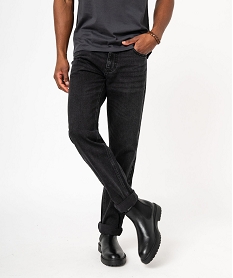 jean coupe regular legerement delave homme noir jeans delavesE556201_2