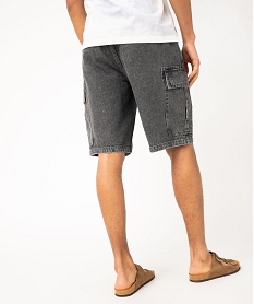 bermuda en jean cargo homme gris shorts en jeanE557101_3