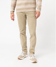 pantalon slim stretch 5 poches homme beige pantalonsE557501_1