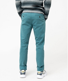 pantalon chino en coton stretch coupe slim homme bleuE558201_3
