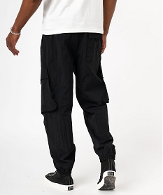 pantalon large en toile de parachute homme noir pantalonsE558501_3