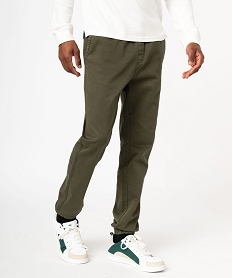 pantalon jogger en toile de coton stretch homme vertE558801_1