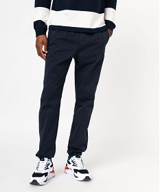 pantalon jogger en toile de coton stretch homme bleuE558901_1