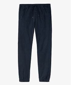 pantalon jogger en toile de coton stretch homme bleu pantalonsE558901_4