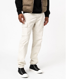 GEMO Pantalon cargo coupe Straight homme blanc vif
