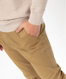 pantalon chino en coton stretch coupe slim homme beigeE559201_2