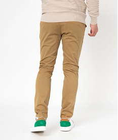 pantalon chino en coton stretch coupe slim homme beigeE559201_3