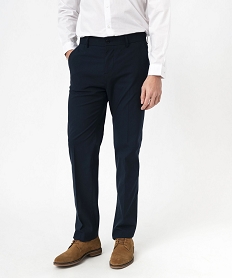 GEMO Pantalon de costume homme en toile coupe droite Bleu