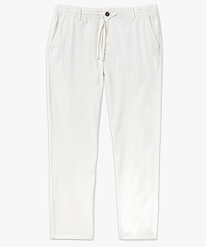 pantalon ample en coton et lin homme beige pantalonsE559901_4