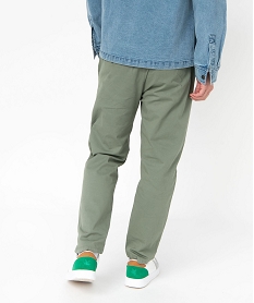 pantalon ample en coton et lin homme vert pantalonsE560001_3