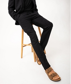 pantalon chino ou de costume en lin souple homme noir pantalonsE560201_1