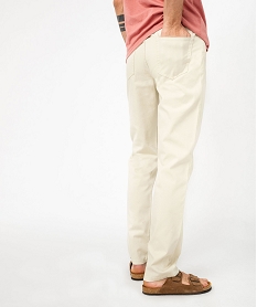 pantalon 5 poches en coton stretch texture avec ceinture tressee homme blanc pantalonsE560601_3