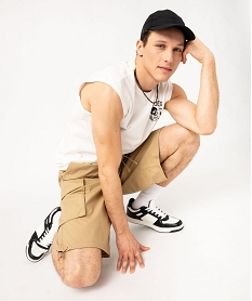 GEMO Bermuda parachute à poches cargo homme beige vif