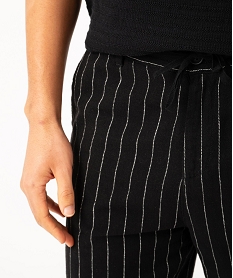 bermuda en lin melange coupe droite homme noir shorts et bermudasE561201_2
