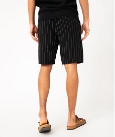 bermuda en lin melange coupe droite homme noir shorts et bermudasE561201_3