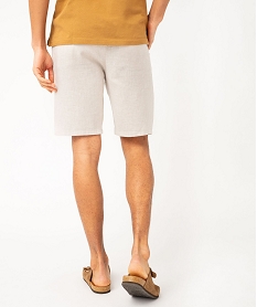 bermuda en lin melange coupe droite homme beige shorts et bermudasE561301_3