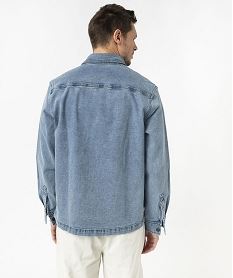 surchemise en jean stretch homme bleu chemise manches longuesE561701_3