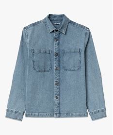 surchemise en jean stretch homme bleu chemise manches longuesE561701_4