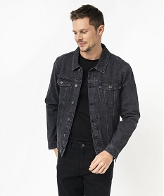 veste en jean coupe droite homme noirE562201_2