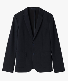 GEMO Veste de costume en maille extensible homme Bleu