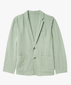 veste de costume homme en lin melange vert manteaux et blousonsE562501_4