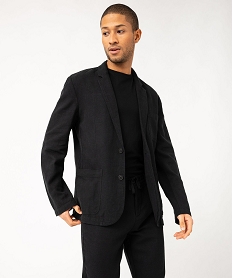 veste de costume homme en lin melange noirE562601_2