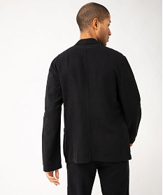 veste de costume homme en lin melange noir manteaux et blousonsE562601_3